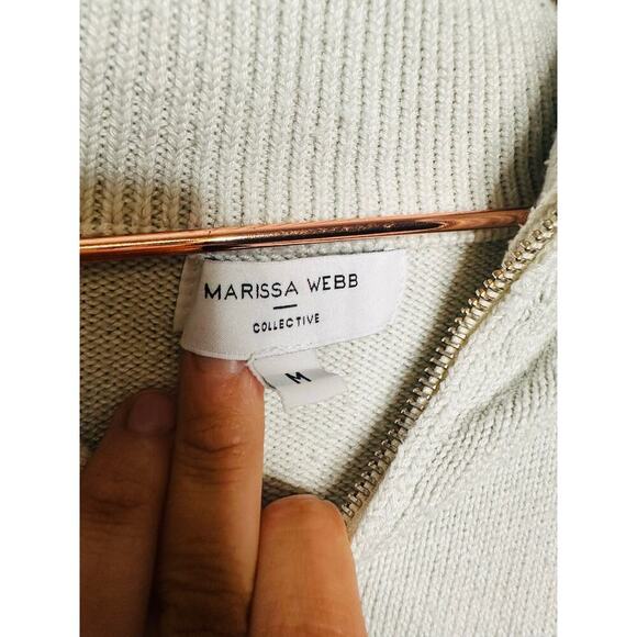MARISSA WEBB x RTR Off-White Knit Long Sleeve Mock Neck Quarter Zip Sweater M - Picture 6 of 11